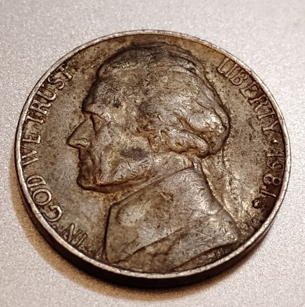 1981 Nickel Coin Stains